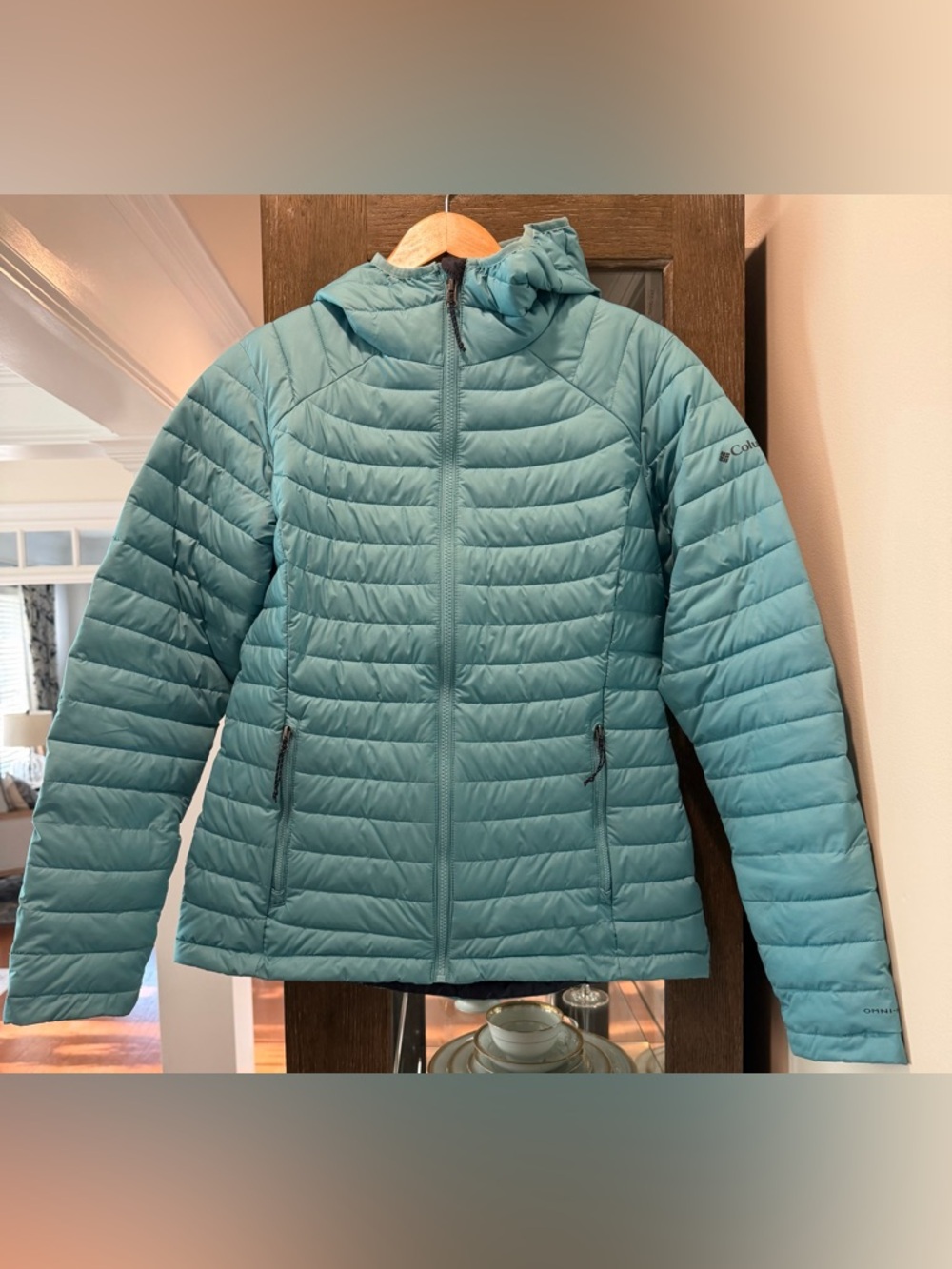 Columbia Teal Hooded Quilted Women's Puffer Jacket